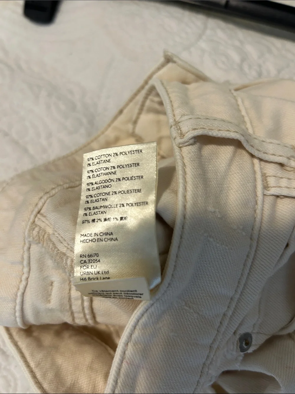 Anthropologie Pilcro Cream High-Rise Denim Jean Shorts with Cuffed Hem Detressed - Picture 8 of 8
